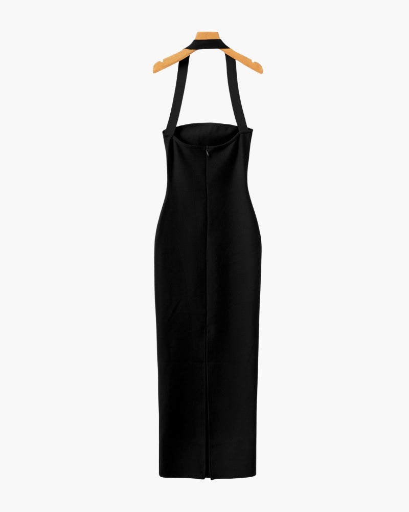 Halter Neck Slim Fit Maxi Dress